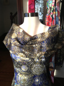 Custom made dress and scarf by Elramsay design